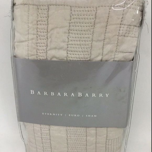 BarbaraBarry CottonQuilted Single Euro Pillow Sham in Eternity Oyster 26x26 NEW - Picture 4 of 9